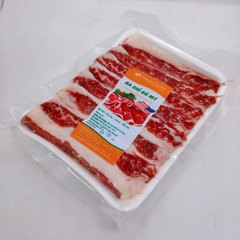 Ba chỉ bò nhập khẩu cắt lát nướng