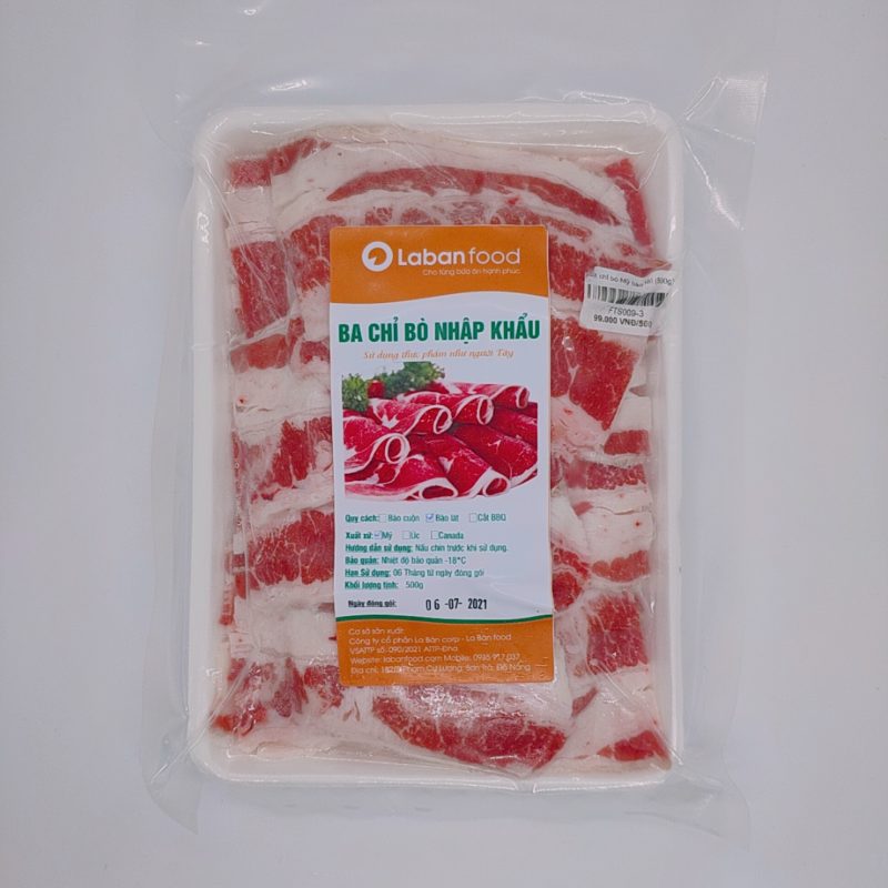 Ba chỉ bò nhập khẩu bào lát