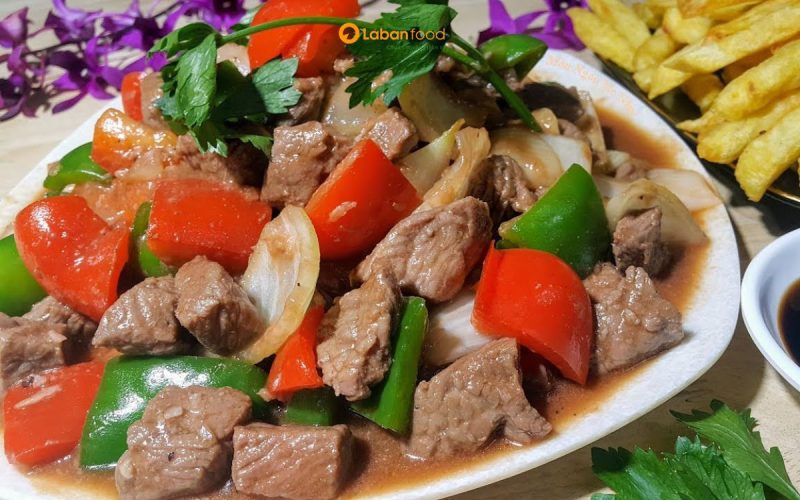 thịt bò lúc lắc khoai tây chiên