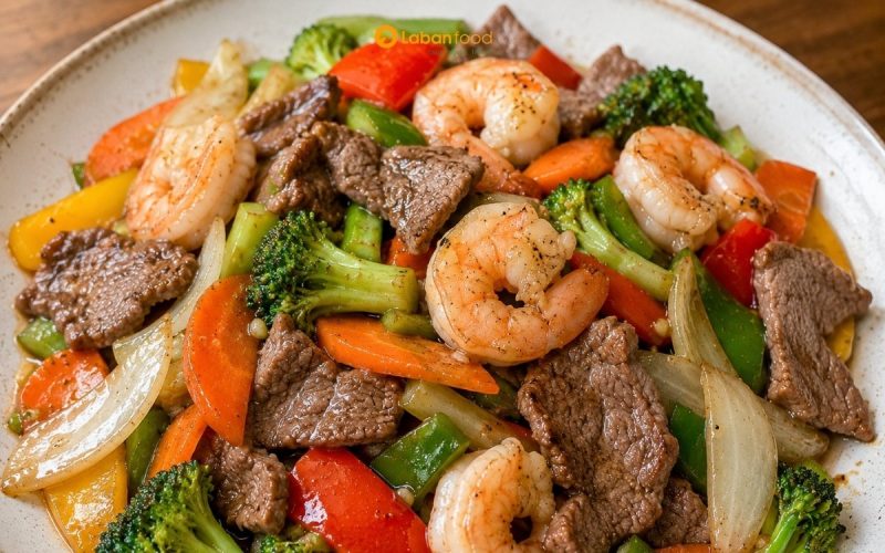 tôm nấu chung với thịt bò được không