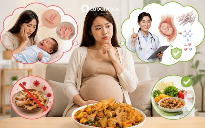 bầu ăn chân gà được không